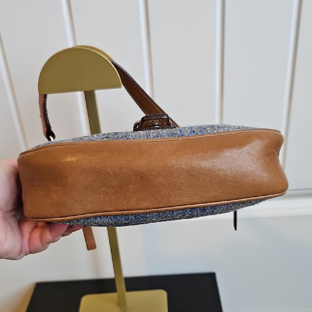 Rare Vintage 2003 Coach Soho Tweed Flap Baguette – Style #7565 – Blue/Grey - Picture 9 of 14